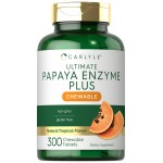 Carlyle Papaya Enzyme Chewable Tablets | Vegetarian, Non-GMO, Gluten Free Formula | Tropical Flavor