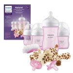 Philips Avent Natural Baby Bottle with Natural Response Nipple, Pink Baby Gift Set with Snuggle, SCD838/03