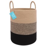 OrganiHaus Large Brown Woven Laundry Basket w/Handles 52L, Rope Dirty Clothes Hamper, Blanket Basket for Living Room, Baby Laundry Hamper for Nursery, Soft & Durable Decorative Organizer Bin