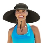 Leotruny Women Super Wide Brim Sun Hat UPF50+ Waterproof Bucket Hat for Fishing, Hiking, Camping (C05-army Green)