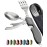 Orblue 4-in-1 Camping Utensils, 2-Pack - Portable Stainless Steel Spoon, Fork, Knife & Bottle Opener Combo Set - Travel, Backpacking Cutlery Multitool, Gray