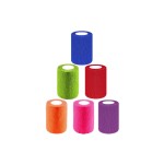 Transun Moo 6 Pack 3 x 5 Yards Self Adhesive Bandage Wrap Breathable Cohesive Vet Wrap for Pets, Elastic Self-Adherent Tape for Sports, Wrist, Ankle (Mixed Colors)