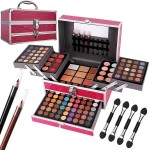 132 Color All In One Makeup Kit,Professional Makeup Case,Makeup Set for Teen Girls,Makeup Palette,Multicolor Eyeshadow Kit(006N2-Silver)
