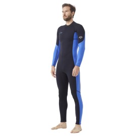Hevto Wetsuits Men 3/2mm Neoprene Scuba Diving Surfing Wet Suit Keep Warm Back Zip in Cold Water Swimming Kayaking Jet Ski SUP (Men1-Blue, XXL)