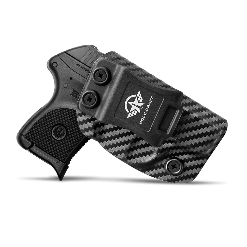Ruger LCP 380 Holster, Carbon Fiber Kydex Holster IWB for Ruger LCP 380 - Inside Waistband Holster LCP 380 Auto Pistol Case Pocket Gun Accessories (Black, Right Hand)