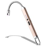 SUPRUS Lighter Rechargeable USB Lighter Arc Electric Lighetrs with Safety Switch 360 Flexible Neck Flameless Grill Long Lighters for Candle Camping Cooking (Champagne Gold)