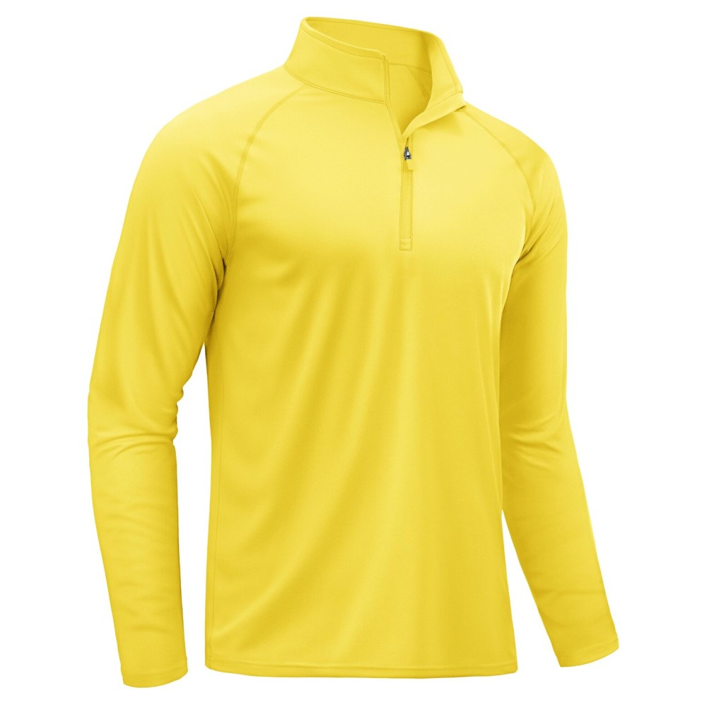 TACVASEN Swim Shirts for Men Rash Guard Sun Shirt Long Sleeve Dry Fit Mens Sun Protection Cooling Athletic UV T-Shirts Outdoor Yellow XXL