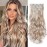 22 Inch Clip In Hair Extensions 7 PCS Long Wavy Synthetic Hair Extension & Natural Soft Invisible Clip Thick Hairpieces for Women Daily(20Inch, 7pcs, Platinum Mixed Light Brown)