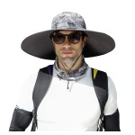 Leotruny Men Wide Brim Sun Hats UPF50+ Waterproof Breathable Bucket Hat for Fishing, Hiking, Camping (C05-dark Grey Ink)