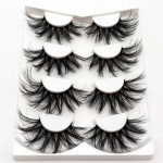Losha 25mm Lashes Big Fluffy False Eyelashes 3D Dramatic Long Volume Faux Mink Lashes Pack 4 Pairs