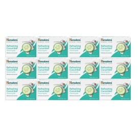 Himalaya Refreshing Cucumber Cleansing Bar, Face and Body Soap for Soft Skin, 4.41 oz, 12 Pack