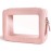 Aveniee Clear Makeup Bag Organizer, Travel Toiletry Bag for Women, Waterproof Cosmetic Pouch with Zippers,Car Accessories Organizers and Storage Case,Pink