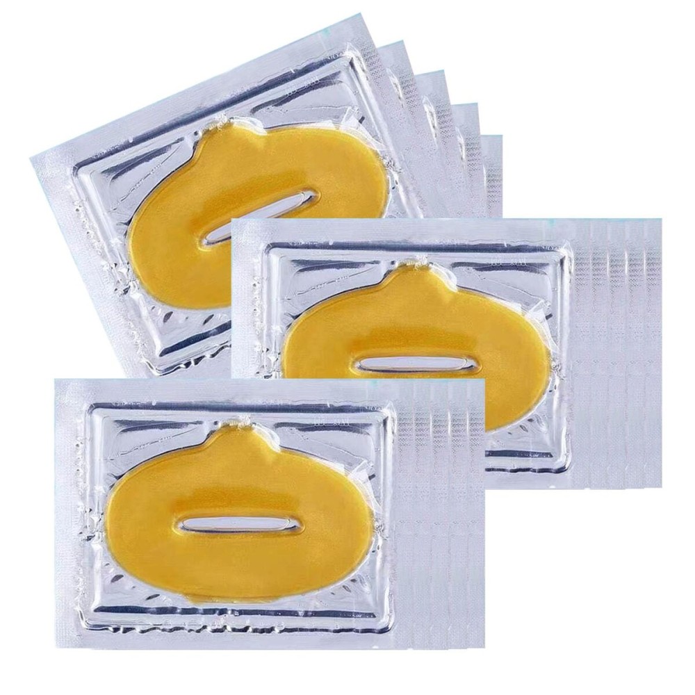 NIYET 30 pieces of Moisturizing Collagen Crystal Lip Mask - Anti-Ageing & Anti Chapped, Reduce lip Wrinkles, Fade Lip Color, Make Skin Smooth (Gold)