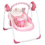 Baby Swings for Infants, Powered by Power Cord (Included) and Batteries for Indoor/Outdoor Use, Easy-Fold Infant Swing, Electric Baby Swing for 0-9 Months 6-25 lbs