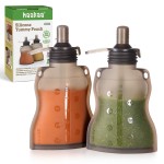 Haakaa Yummy Pouch Reusable Baby Food Pouch, Baby Food Storage Kids Squeezable Pouch, Washable Freezer - Make Homemade Organic Food for Babies/Toddlers, 4oz, 2 Pack,6m+