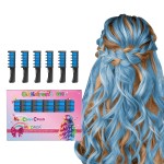 New Hair Chalk Comb Temporary Bright Hair Color Dye for Girls Kids, Washable Hair Chalk for Girls Age 4 5 6 7 8 9 10 New Year Birthday Cosplay DIY, Halloween, Christmas (Blue)