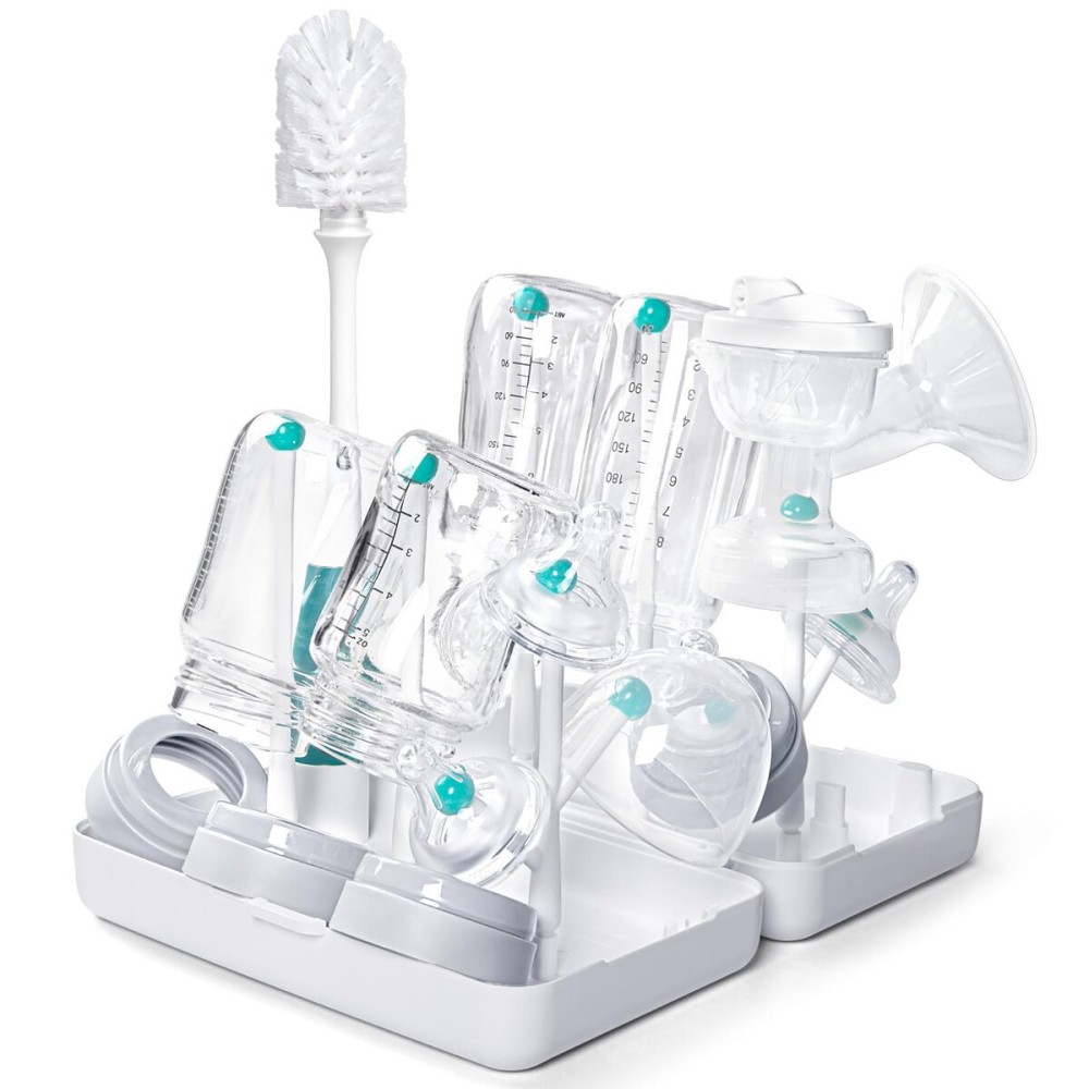 Termichy Travel Baby Bottle Drying Rack, Compact Size with Large Capacity for Working Mom, Visit Families, Friends or Camping with Baby Teal