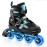 XINO SPORTS Adjustable Inline Skates for Boys and Girls - Pro Quality - Beginner Friendly with Illuminating LED Light-Up Wheels, for Indoor and Outdoor Skating (Black, Medium 1-4)