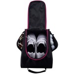 Athletico Golf Shoe Bag - Zippered Shoe Carrier Bags With Ventilation & Outside Pocket for Socks, Tees, etc. (Black/Pink)