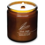 Hemlock Park Crackling Wood Wick Candle Handcrafted with Natural Coconut Wax (Large 16 oz, Blue Sage)