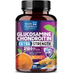 Glucosamine Chondroitin 2100mg - 3X Strength Joint Support Supplement with MSM, Glucosamine Sulfate, Turmeric, Boswellia, Quercetin for Cartilage, Flexibility & Mobility, Bottled in USA, 180 Capsules