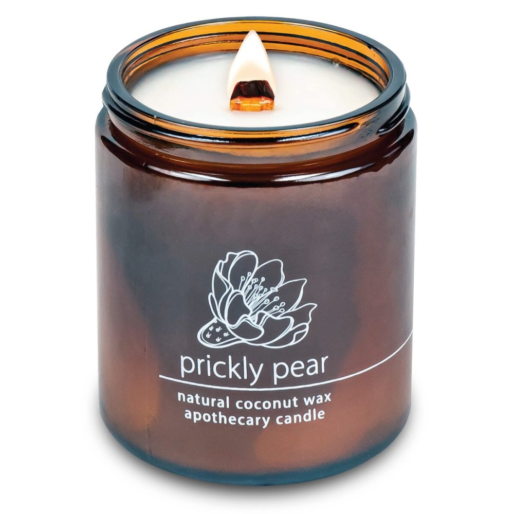 Hemlock Park Crackling Wood Wick Candle Handcrafted with Natural Coconut Wax (Standard 8 oz, Desert Prickly Pear)