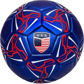 Western Star Soccer Ball USA - Official Match Grade Soccer Balls - Youth & Adult - Attractive and Durable Design (Navy Blue, 4, Without Pump)