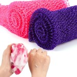 Shappy 2 Pcs African Net Sponge Exfoliating Net African Body Scrubber Bath Rag Washcloth Towel Shower Body Back Scrubber Skin Smoother for Daily Use or Stocking Stuffer(Purple, Rose Pink)