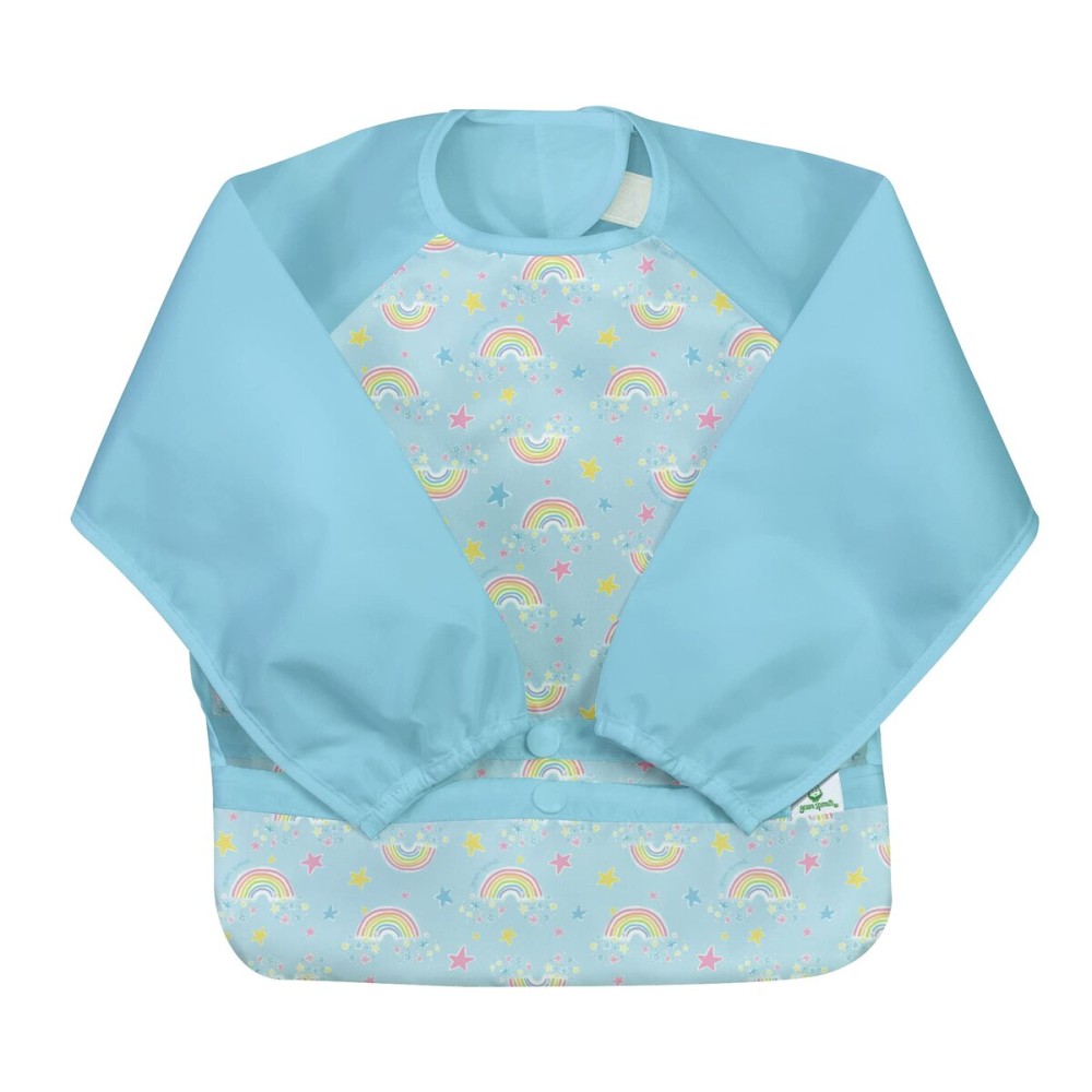 green sprouts Easy-wear Long Sleeve Bib | Waterproof Protection | Flipped Pocket, Soft Material, Easy Clean Smock