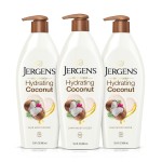 Jergens Hydrating Coconut Body Lotion, Hand and Body Moisturizer, Infused with Coconut Oil, Hydrates Dry Skin Instantly, Dermatologist Tested, 16.8 oz, Pack of 3