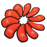 10Pcs/Pack New Meshy Golf Iron Covers Set Golf Club Head Cover Fit Most Irons (Bright Orange)