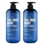 Tea Tree Body Wash with Mint & Shower Gel with Vitamin E for Jock Itch, Eczema, Ringworm, Body Odor, Body Wash Women & Men with Added Body Oils,LARGE 20.2 FL Oz Bottle (Tea Tree Mint, Pack of 2)