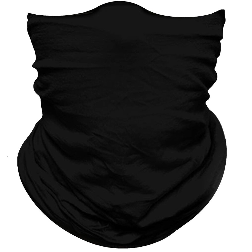 Obacle Seamless Bandana for Rave Face Mask Dust Wind Sun Protection Neck Gaiter Tube Mask Headwear Bandana Mask for Women Men Festival Party Motorcycle Riding Outdoor (Solid Black)