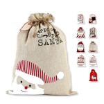 LessMo Christmas Santa Sack, Large Canvas Gift Bag with Drawstring, [Place to Write Wishes] Reusable Personalized Best Gift, for Xmas Package Storage, Christmas Party Supplies Favors