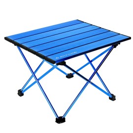 ROCK CLOUD Portable Camping Table Ultralight Aluminum Folding Beach Table Camp for Camping Hiking Backpacking Outdoor Picnic, Blue