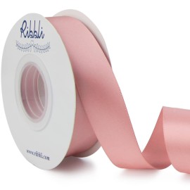 Ribbli Rose Gold Double Faced Satin Ribbon,1 x Continuous 25 Yards,Use for Craft Bows Bouquet, Gift Wrapping, Wedding Decoration, Floral Arrangement