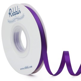 Ribbli Purple Double Faced Satin Ribbon,1/4 x Continuous 25 Yards,Use for Craft Bows Bouquet, Gift Wrapping, Wedding Decoration, Floral Arrangement