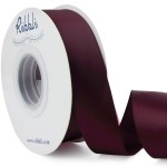 Ribbli Burgundy Double Faced Satin Ribbon,1 x 25 Yards,Use for Craft Bows Bouquet, Gift Wrapping, Wedding Decoration, Floral Arrangement