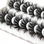 Veleasha False Eyelashes Wispy Faux Mink Lashes Fluffy Handmade Fake Eyelashes Natural Look 7 Pairs Pack Luxury Cat Eye Lashes (802)