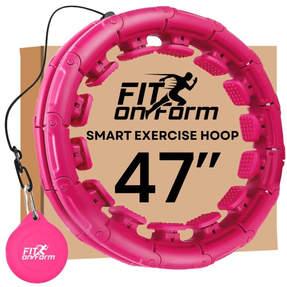 FIT ON FORM Infinity Weighted Hula Hoop for Adults Weight Loss - Smart Exercise Hola Circle Hoop for Women Abs Workout - 47 Inches