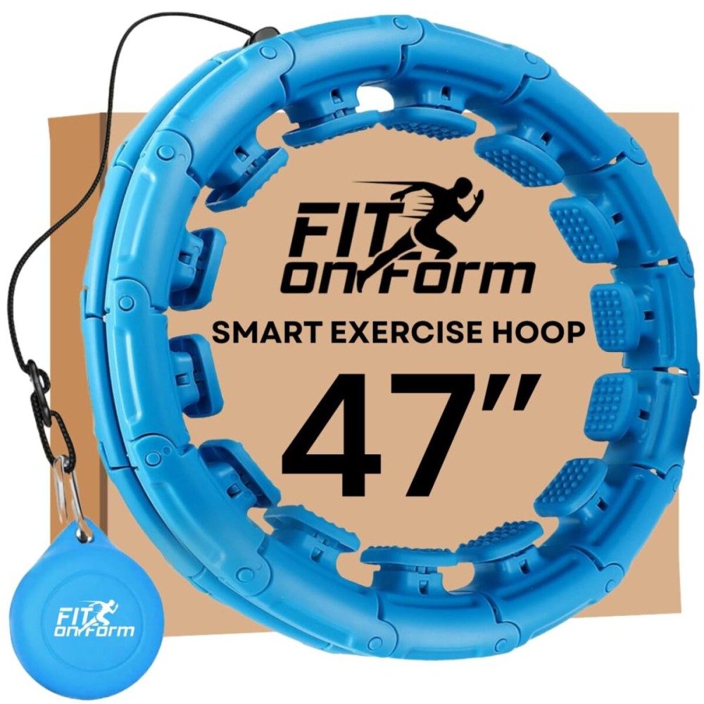 FIT ON FORM Infinity Weighted Hula Hoop for Adults Weight Loss - Smart Exercise Hola Circle Hoop for Women Abs Workout - 47 Inches