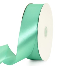 TONIFUL 1-1/2 Inch (40mm) x 100 Yards Turquoise Blue Wide Satin Ribbon Solid Fabric Ribbon for Gift Wrapping Chair Sash Valentine\'s Day Wedding Birthday Party Decoration Hair Floral Craft Sewing