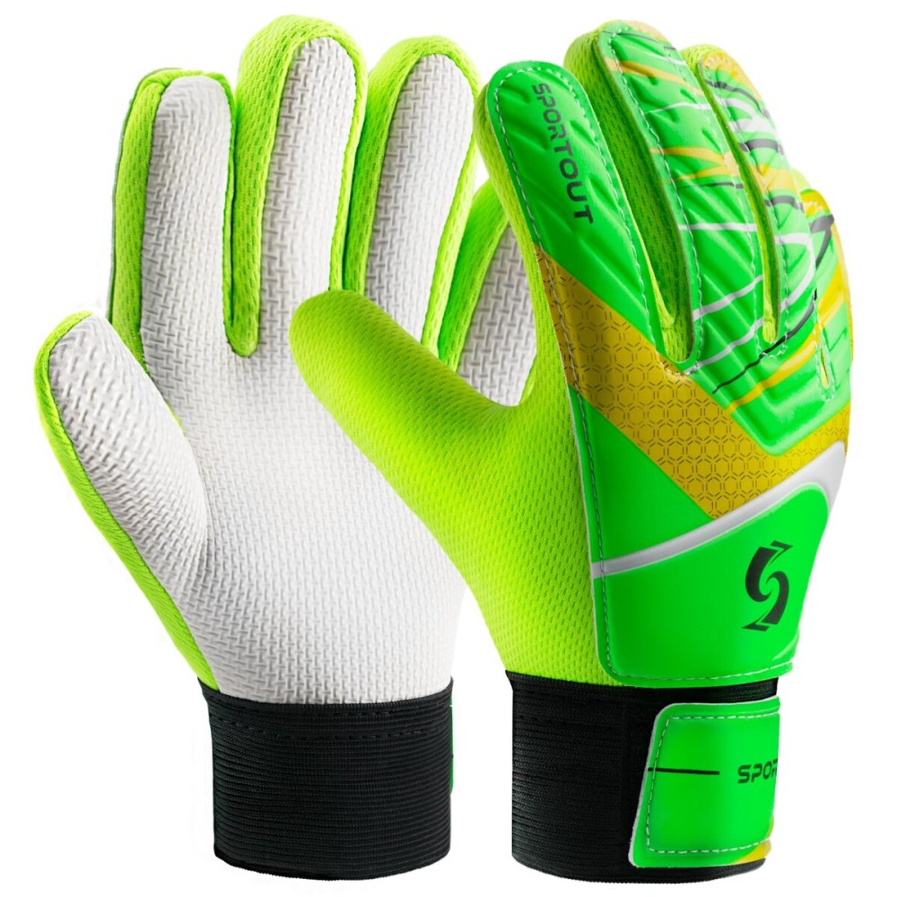 Sportout Kids Goalkeeper Gloves, Soccer Goalie Gloves with Double Wrist Protection and Non-Slip Wear Resistant Latex Material to Prevent Injuries