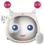 Oly Active Baby Car Mirror - Shatter-Proof Rear Facing Infant Mirror Entertains, Soothes, and Keeps Baby Visible - 10 x 11.7 x 3.1 In. Adjustable Headrest Mirror with Remote Control by Benbat, Beige