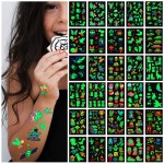 Awinmay 400Pcs Luminous Tattoos For Kids,Mixed Styles Temporary Tattoo Stickers,Glow In The Dark Tattoos for Boys and Girls,Mermaid Dinosaur Butterfly Fake Tattoo or more party makeup gifts 30 Sheets