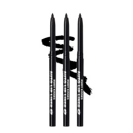 Ruby Kisses Auto Lip Liner Pencil (Black 3 Pack), Long Lasting & Non-Fading, Smooth Application, Non-Feathering with Rich Pigmented Color, No Sharpener Needed, Ideal for Full Lips Look