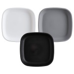 Re-Play Toddler Plates - 22 Oz. Deep-Walled Flat Kids Plates - Dishwasher & Microwave Safe - Made in USA - Set of 3-7.37 x 7.37 x 1.25 - Monochrome