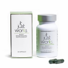 It Just Works Whole Body Natural Deodorizing Supplement for Full Freshness - Vegan & Organic Internal Deodorant for Underarms, Intimate Areas, and Private Parts, 30 Capsules