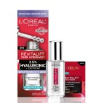 L\'Oreal Paris Revitalift Hyaluronic Acid + Caffeine Hydrating Eye Serum for Dark Circles, Fragrance Free .67 fl. oz + Moisturizer Sample
