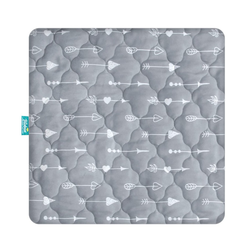 Playard Mattress Cover -for Square Play Yard, Perfect for New Room2 / TotBloc Portable Playard, Waterproof, Ultra Soft, Fitted Playpen Mattress Cover, Grey